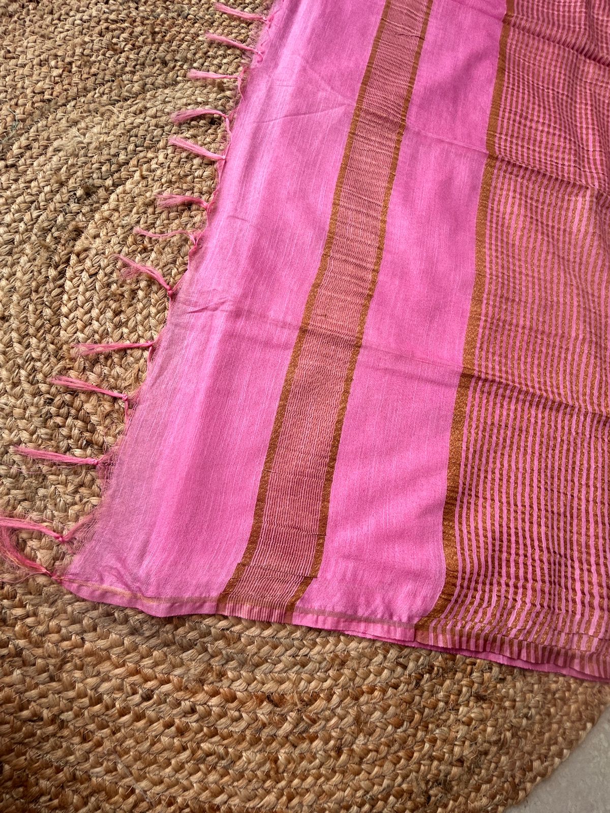 Tussar Mix Pink Saree