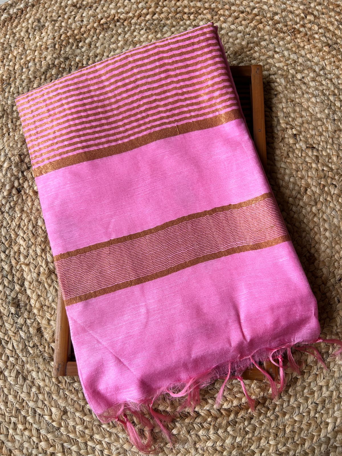 Tussar Mix Pink Saree