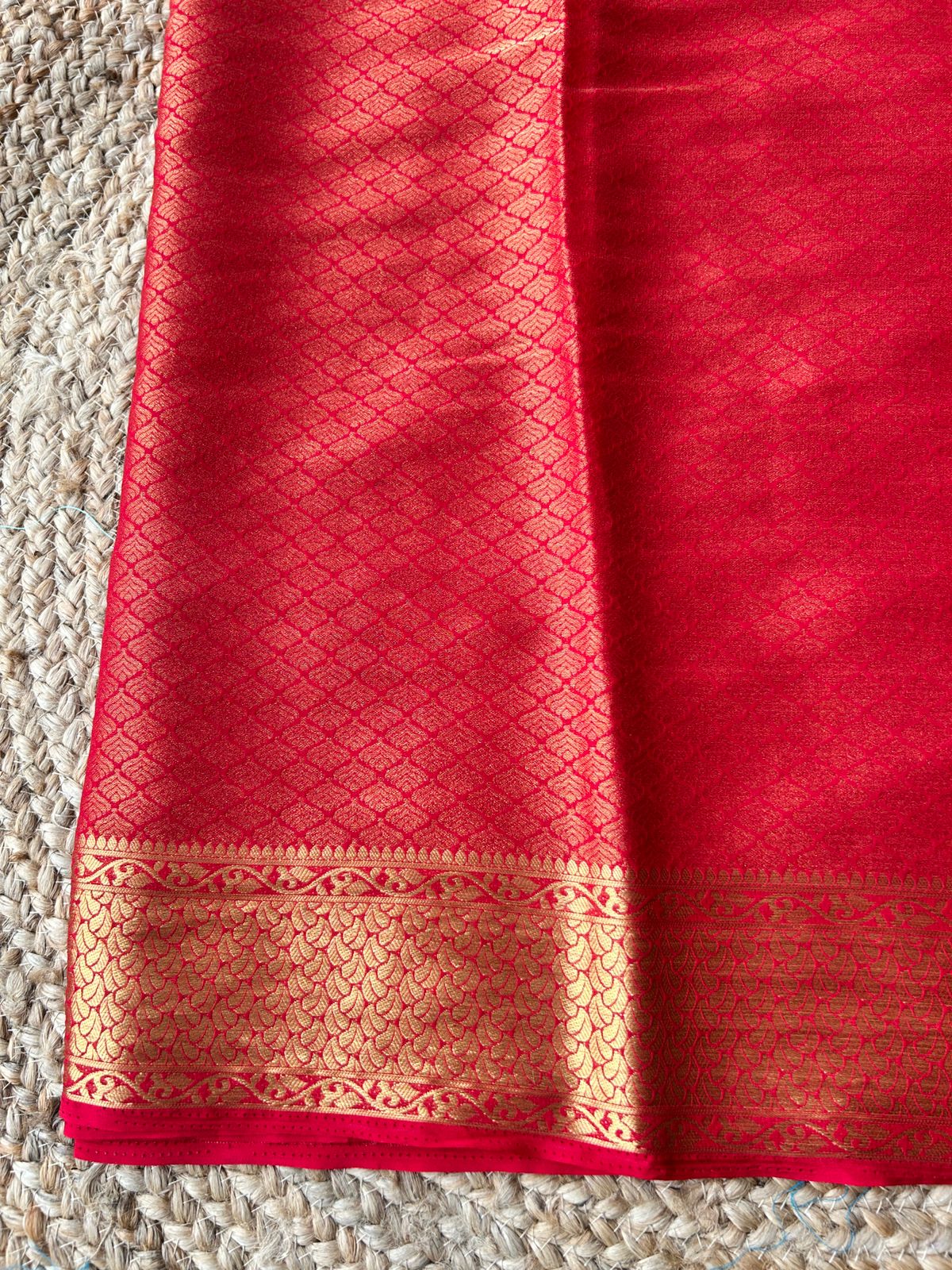 Italian Georgette Butta Pattern Red Saree