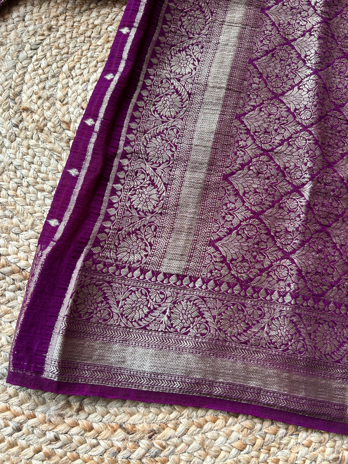 Pure Kaddi Georgette Butta Pattern Mustard Yellow Saree