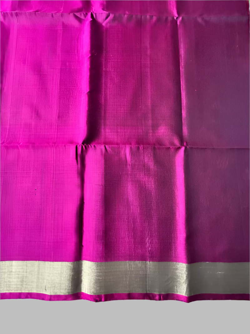 Pure Pochampally Ikkat Silk in Green with Wine border Saree