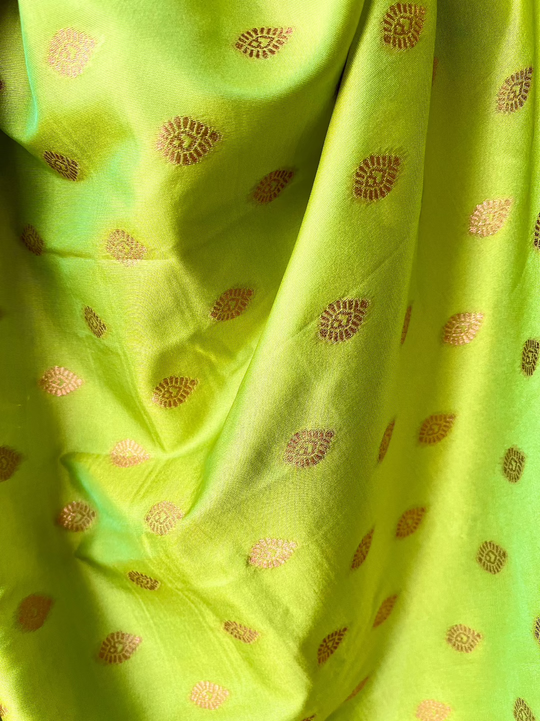 Semi silk brocade light green saree
