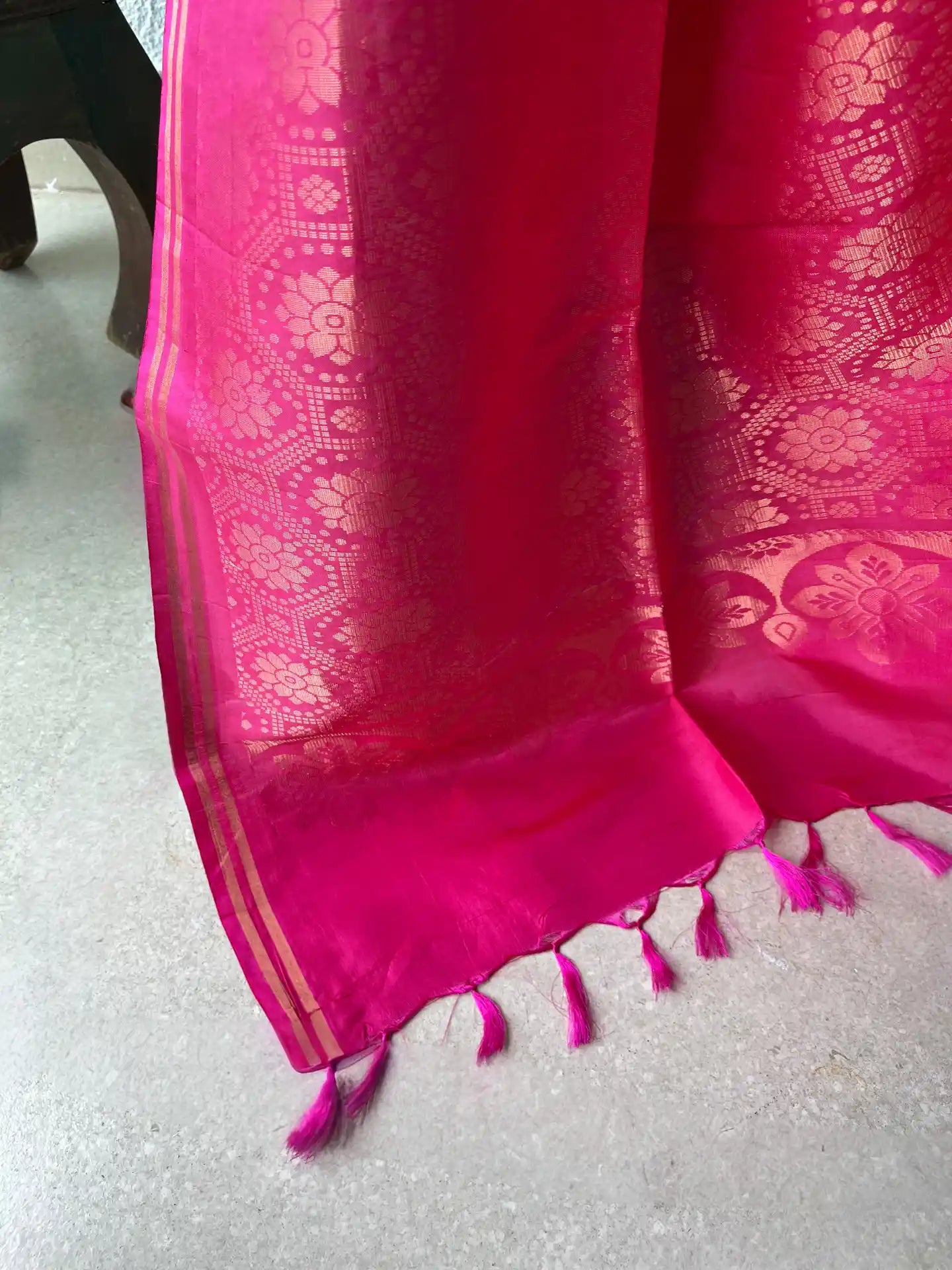 Kanjivaram silk aqua green sari