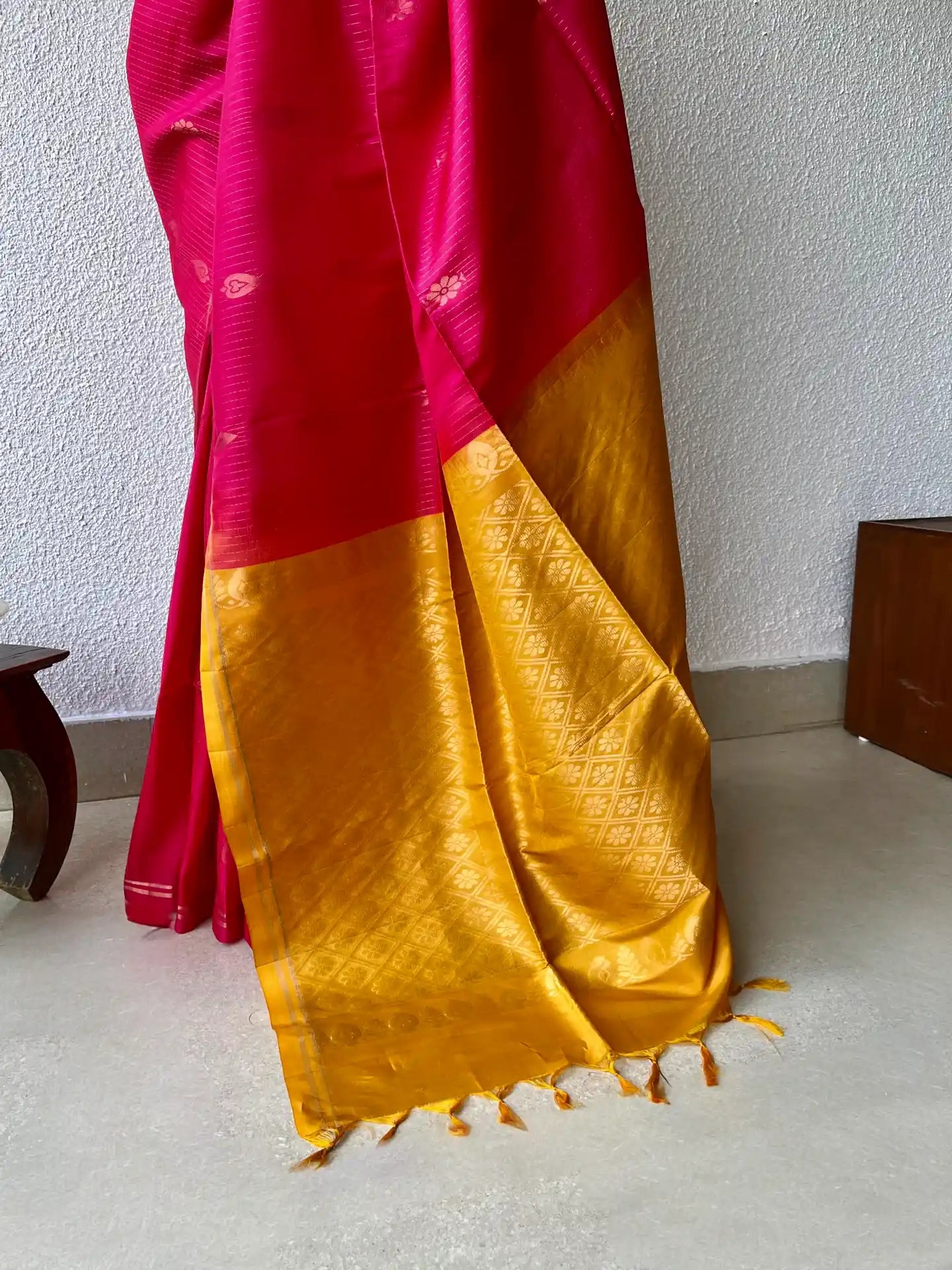 Kanjivaram silk red sari