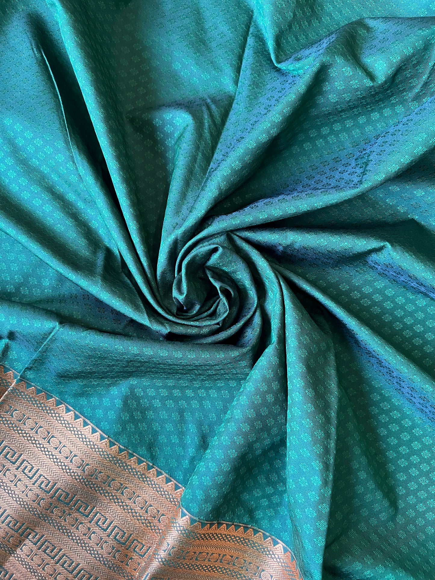 Semi silk brocade orange butta saree