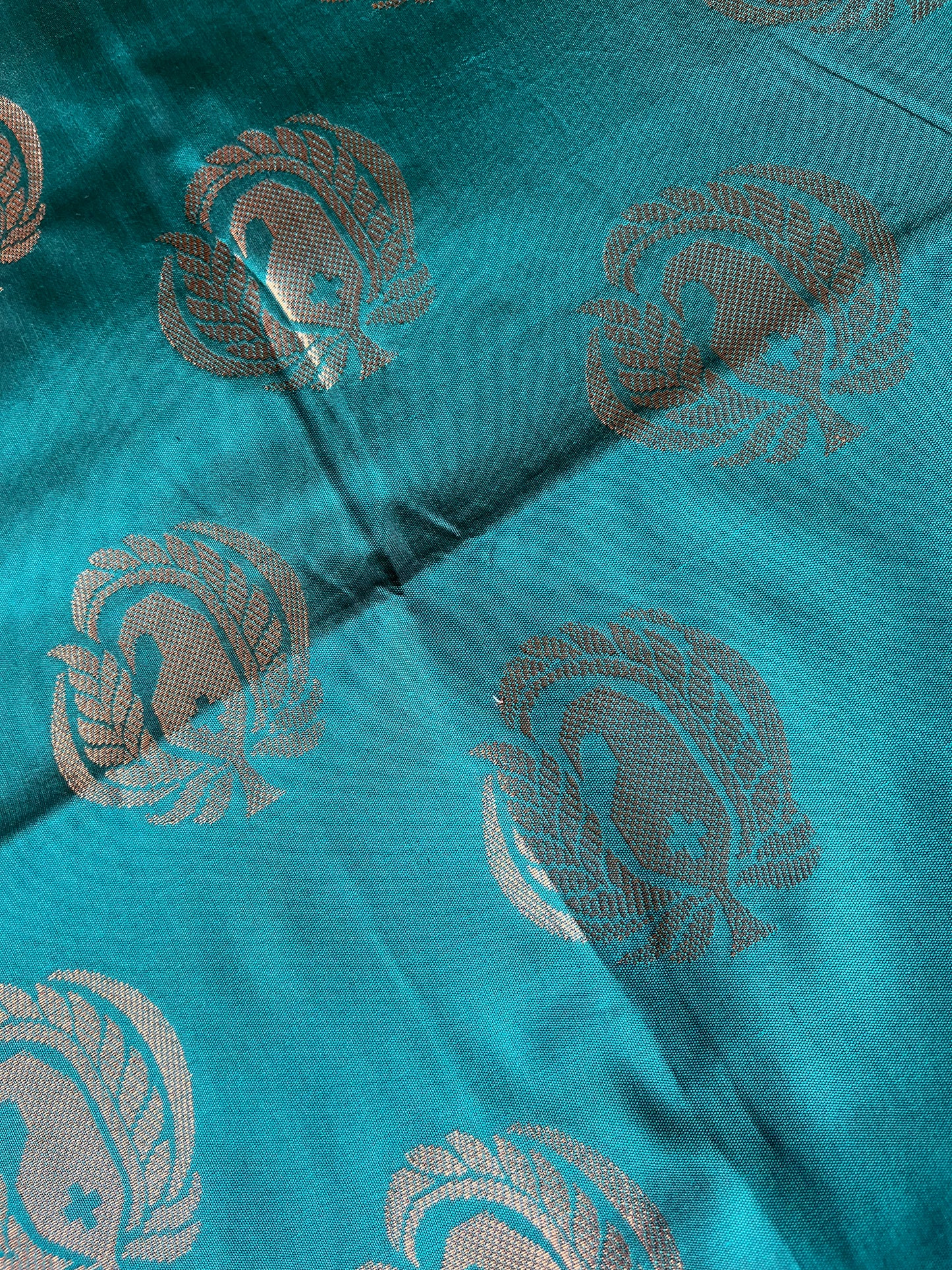 Brocade peacock green saree