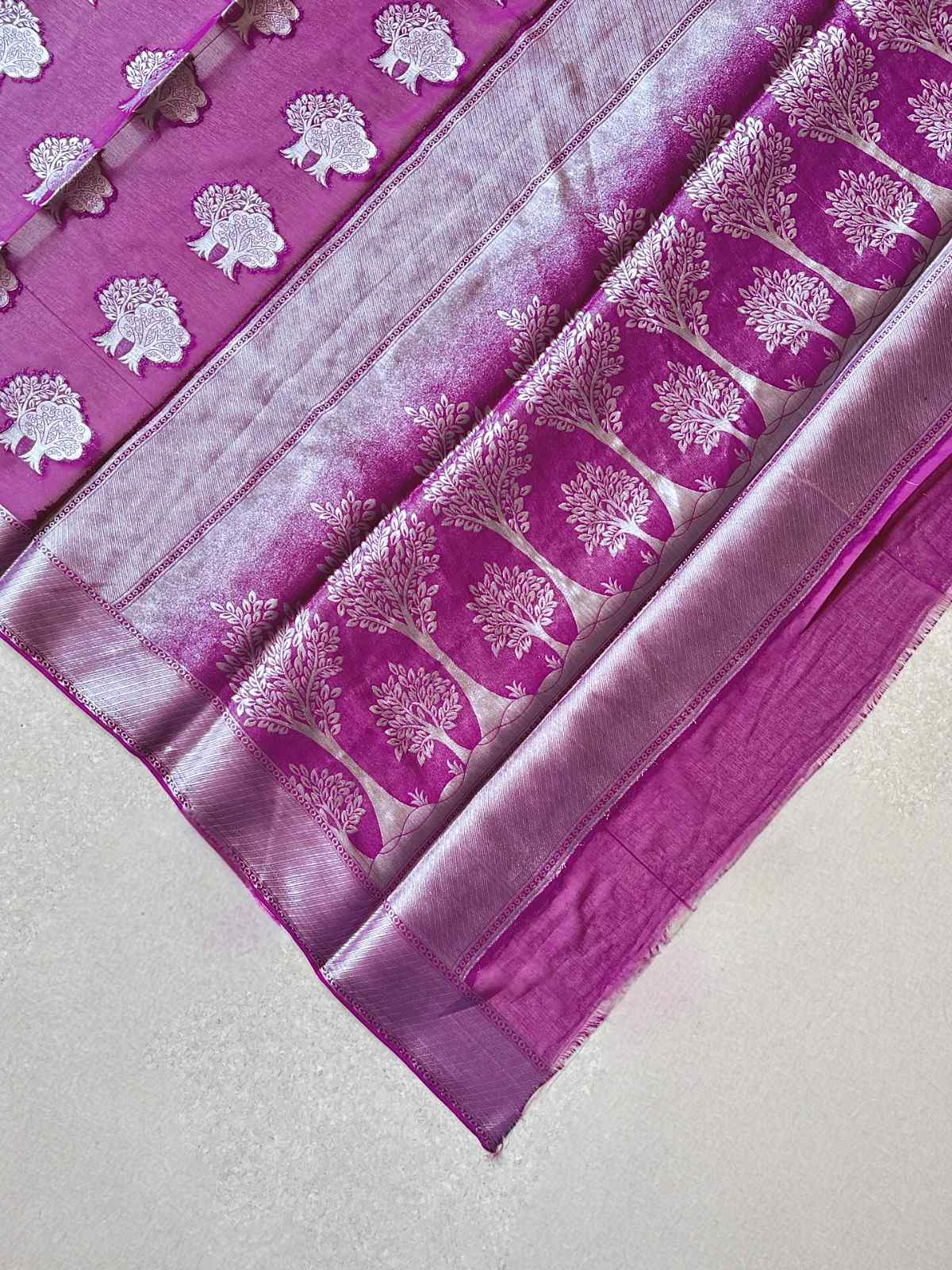 Georgette brocade wine saree