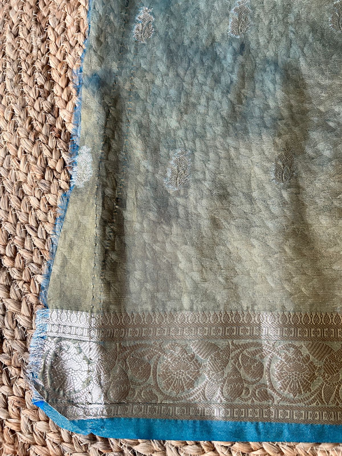 Tissue Silk in Blue Shade Saree