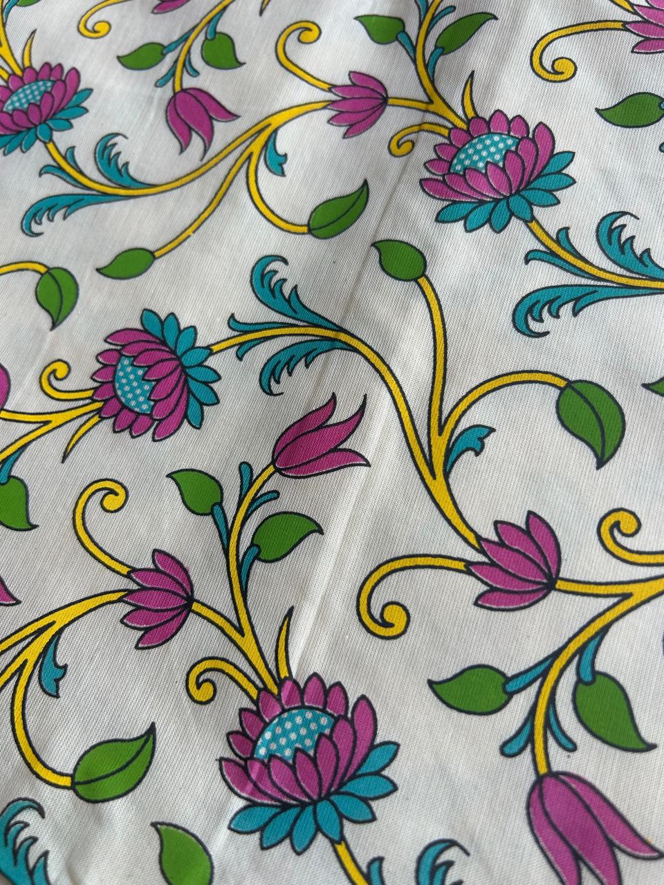 Cotton kalamkari zaal print offwhite saree