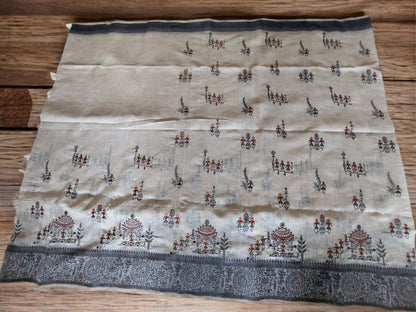 Warli Embroidery in Mul Cotton Mix Saree