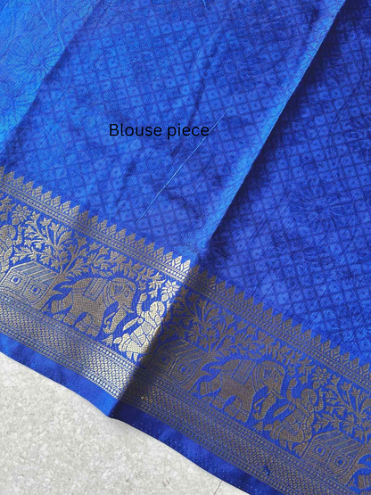 Tussar Silk Patola Print Maron sari