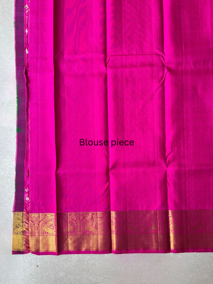 Pure handloom kanjivarm silk orange saree
