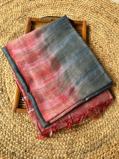 Tussar Mix Grey Saree