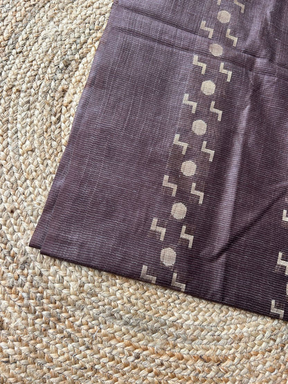 Tussar Mix Walnut Brown Saree