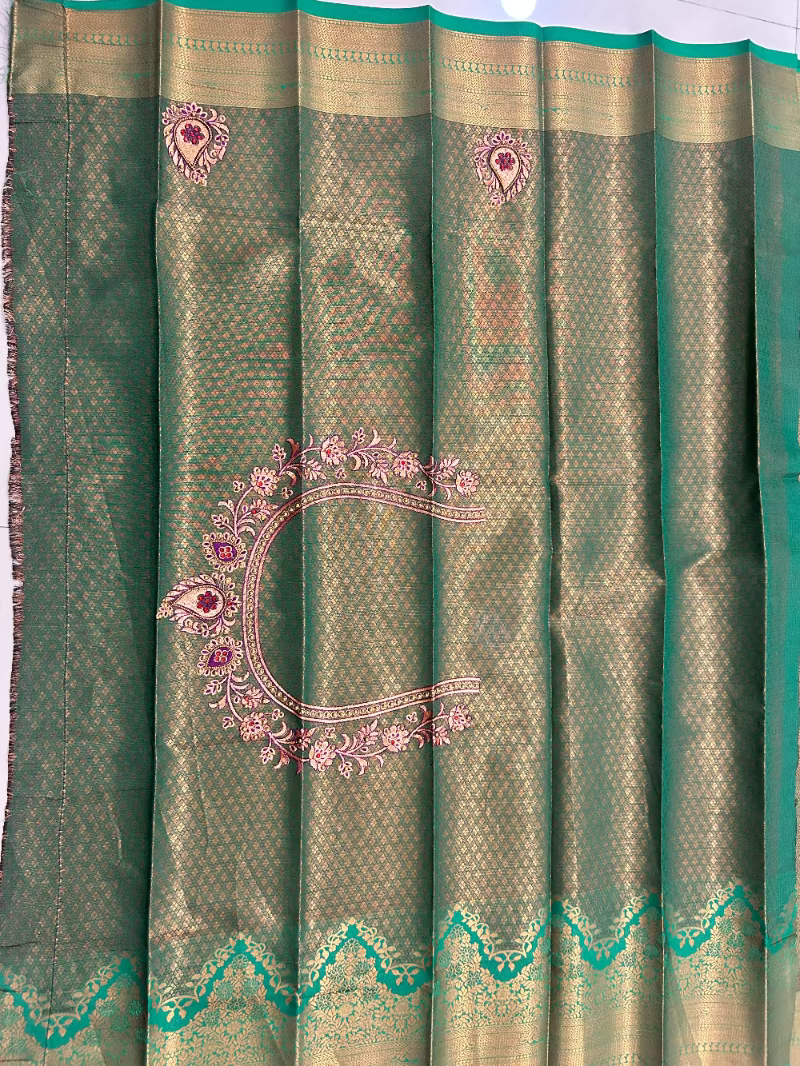 Semi silk with embroidery BP Wine shade Saree