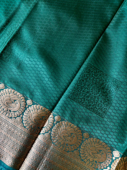 Semi silk brocade magenta saree