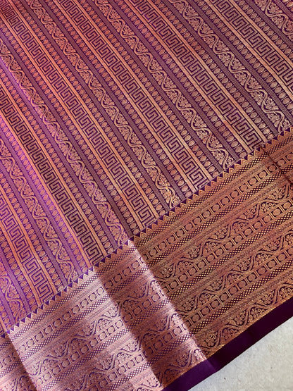 Semi silk brocade blue saree