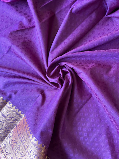 Semi silk brocade blue saree