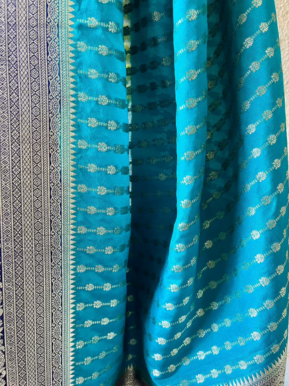 Vistara silk brocade blue saree