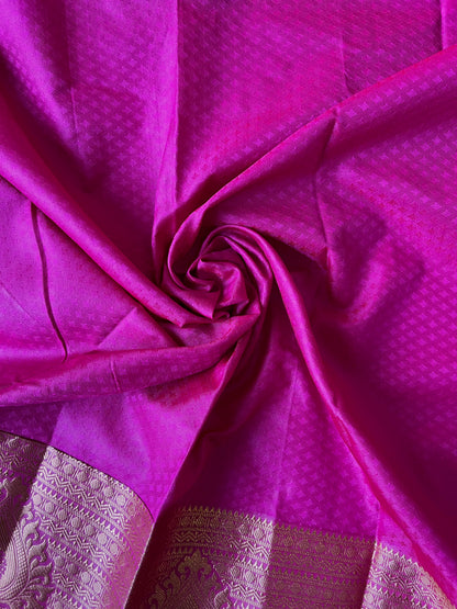 Semi silk brocade green saree