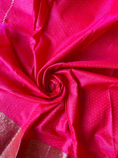 semi silk orange saree