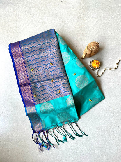 Brocade blue saree