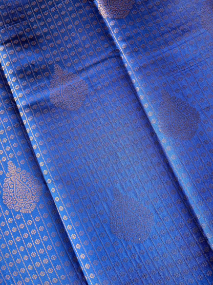 Kanchi silk brocade navy blue saree