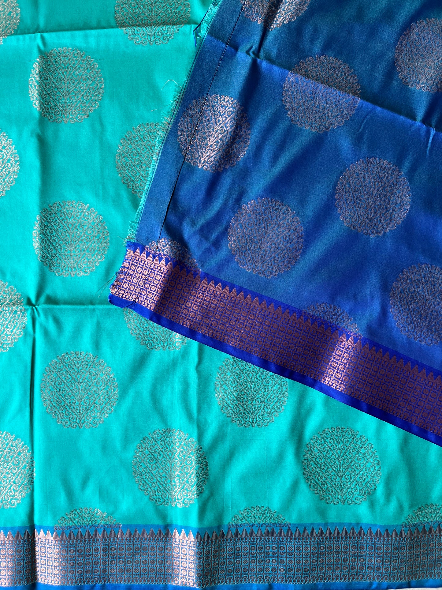 Brocade blue saree