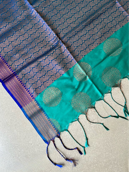 Brocade blue saree