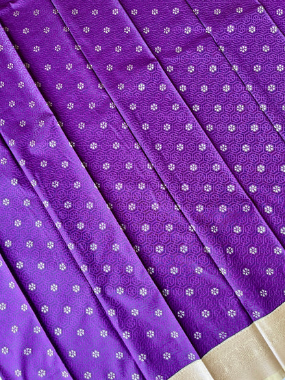 Semi silk purple saree