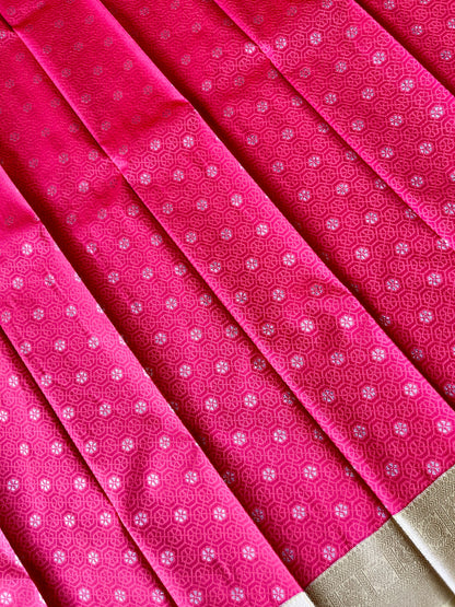 Semi silk magenta saree