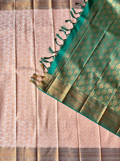 Semi silk off white saree