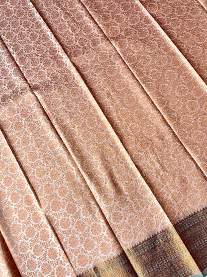 Semi silk off white saree