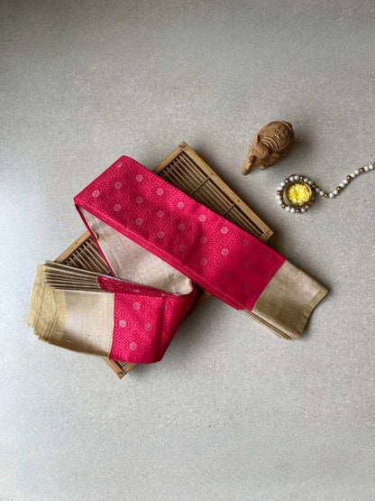 Semi silk magenta saree