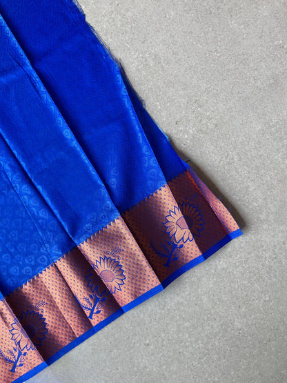 Semi silk lemon green saree