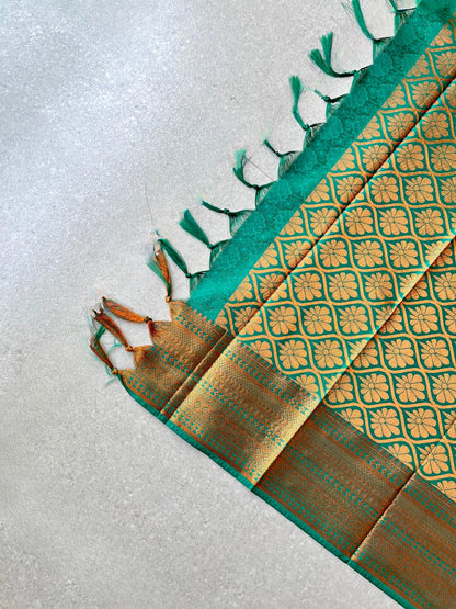 Semi silk off white saree