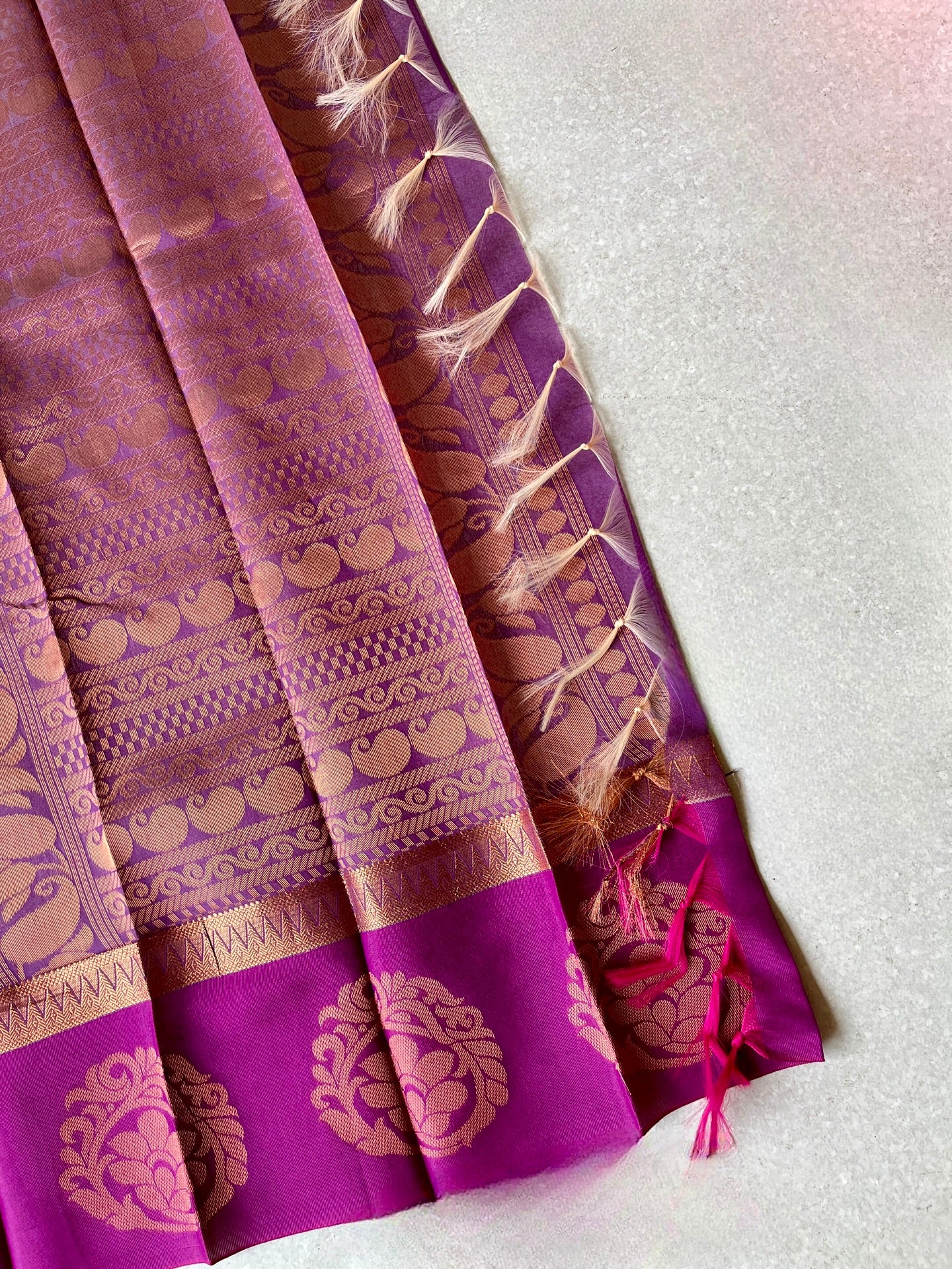 Art silk tissue lemon green saree