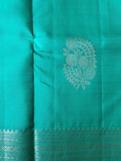 Pure handloom kanjivaram silk aqua green saree