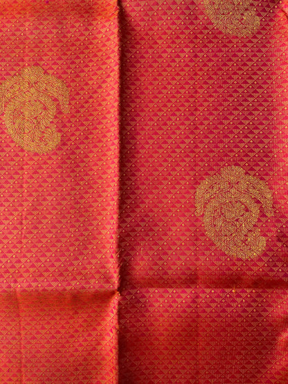 Pure handloom kanjivarm silk orange saree
