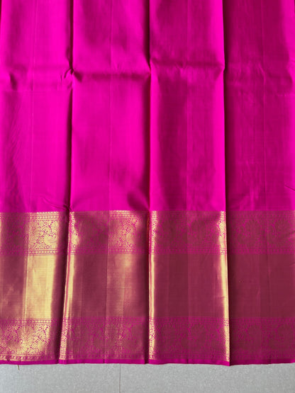 Pure handloom kanjivaram silk reddish pink saree