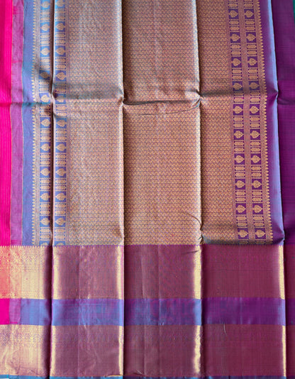 Pure handloom kanjivaram silk magenta saree