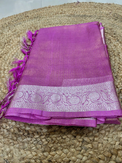 Tissue Silk Lavender Saree