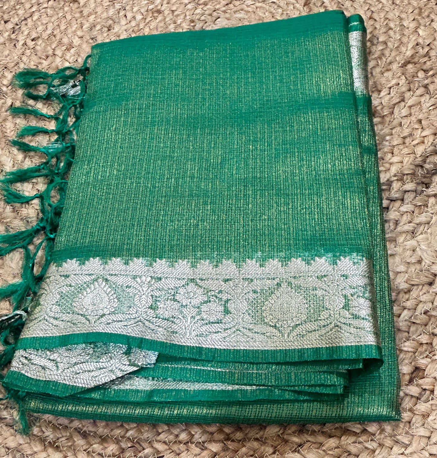 Tissue Silk Green Saree