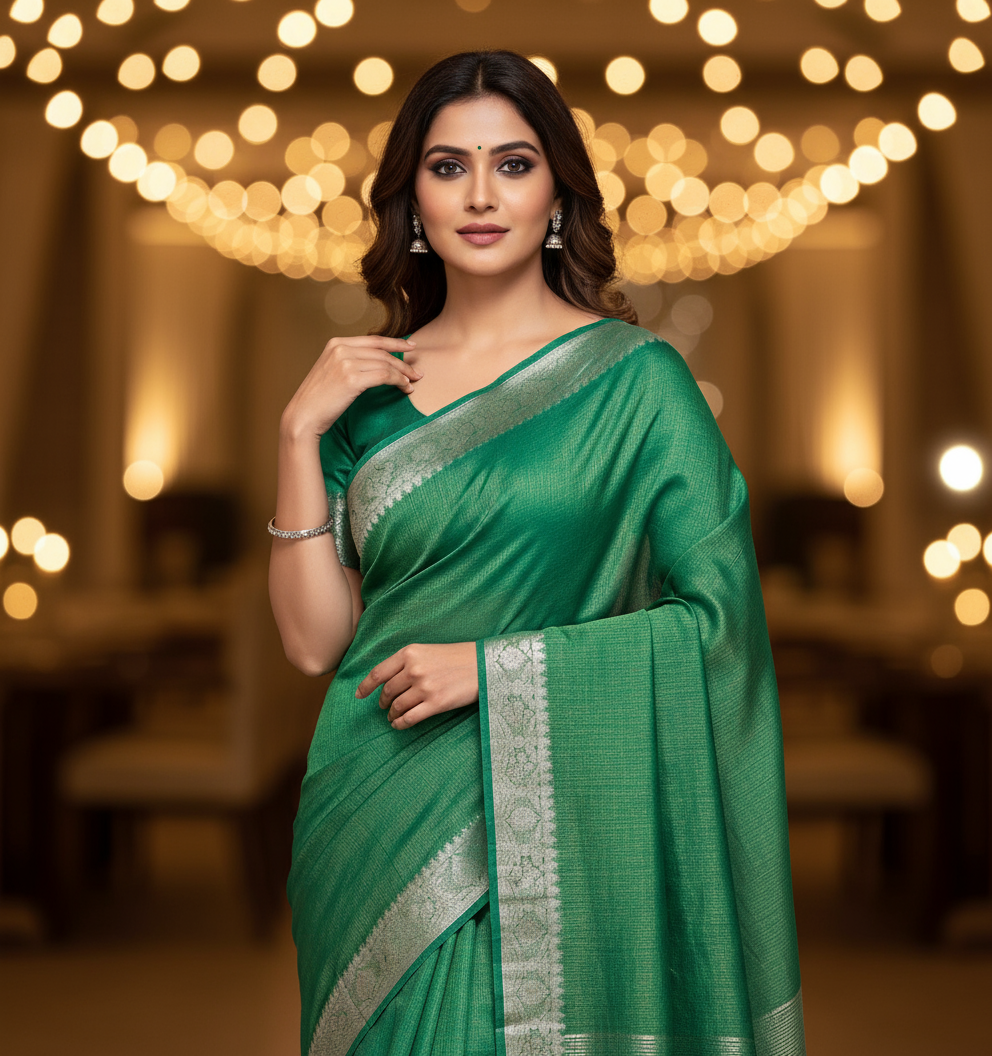 Tissue Silk Green Saree