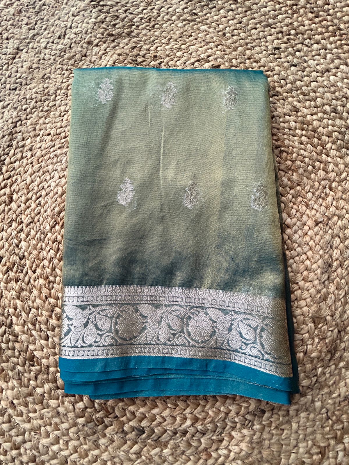 Tissue Silk in Blue Shade Saree