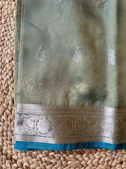 Tissue Silk in Blue Shade Saree
