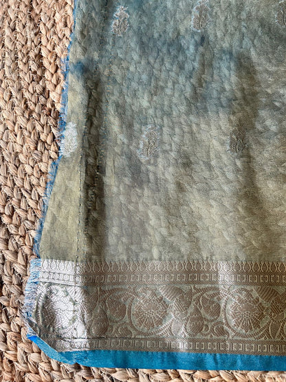 Tissue Silk in Blue Shade Saree