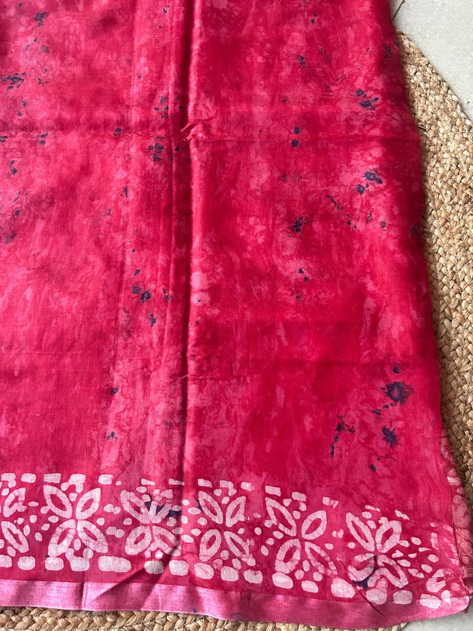 Bagalpuri Silk With Boutique Print Red Saree