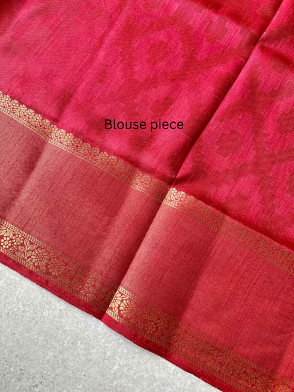 Tussar silk kalamkari print brown saree