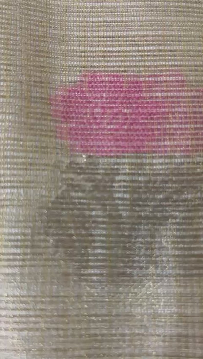 Tissue silk in golden with floral motifs saree